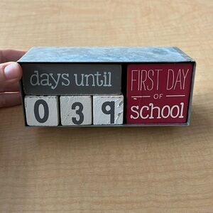 School countdown calendar wooden blocks